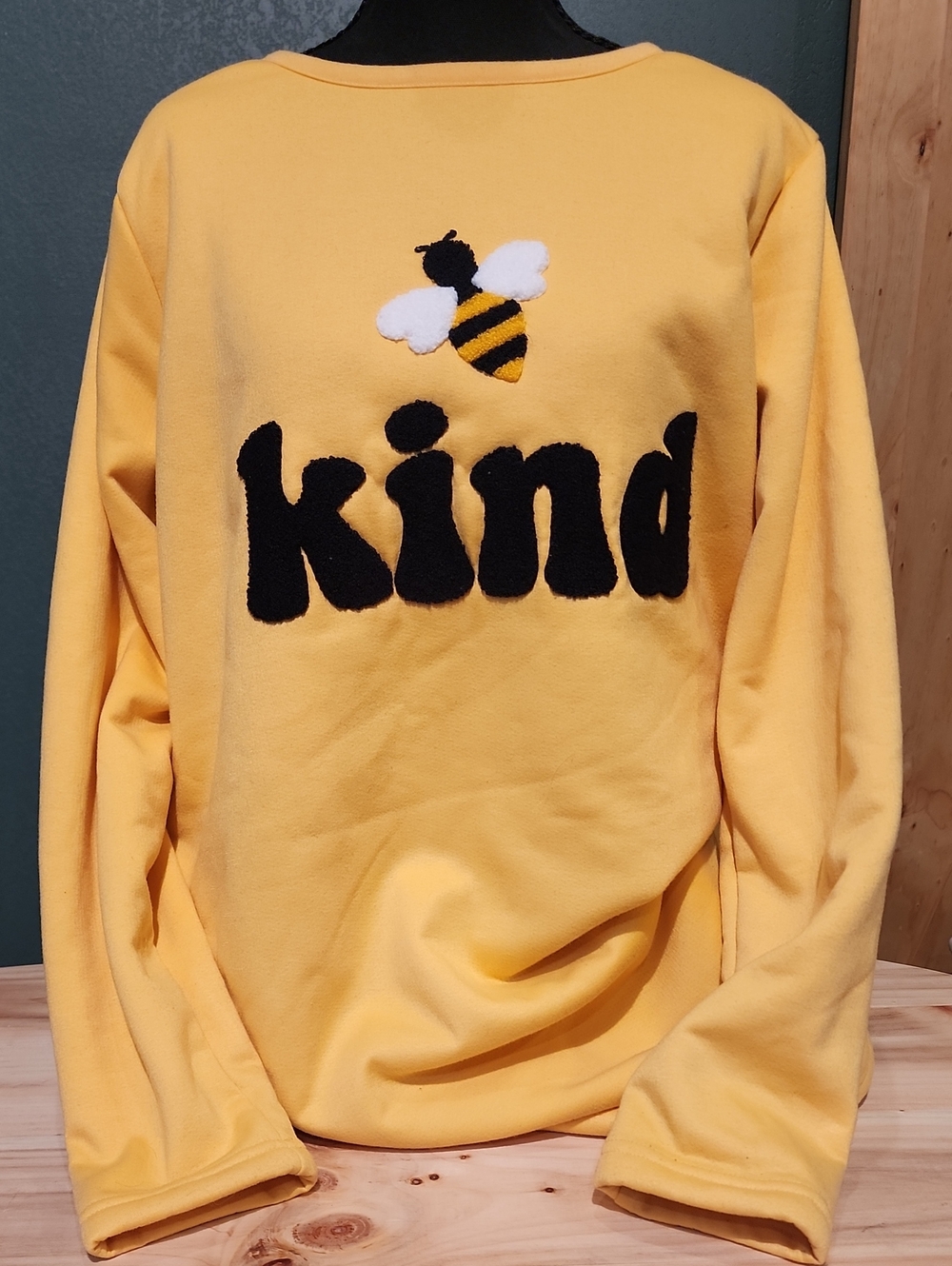 Simply Southern Yellow "Kind" Bee Applique Long Sweater